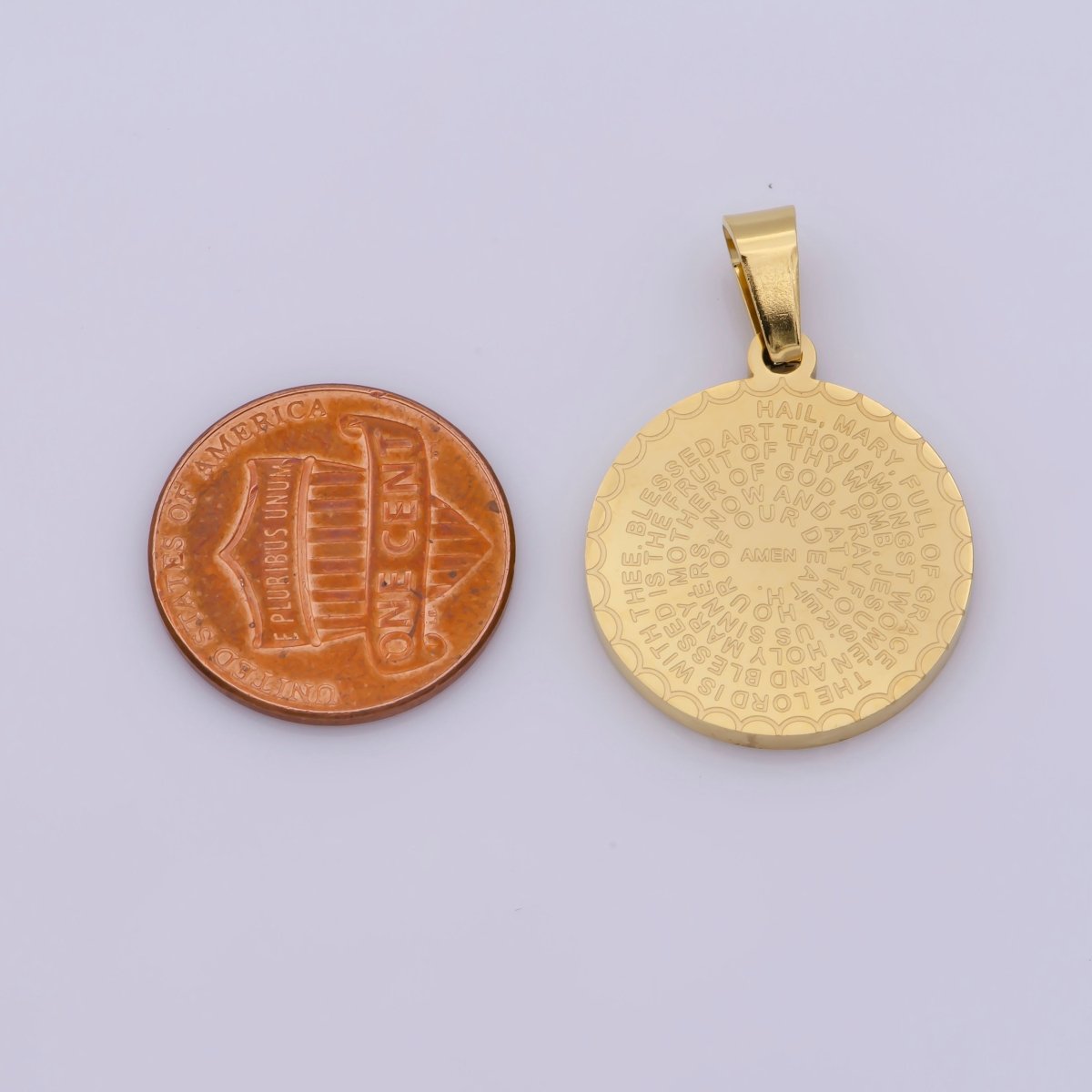 Gold / Silver The Hail Mary Prayer Pendant Catholic Religious Necklace Pendant, Charm For Jewelry Making J-360 J-361