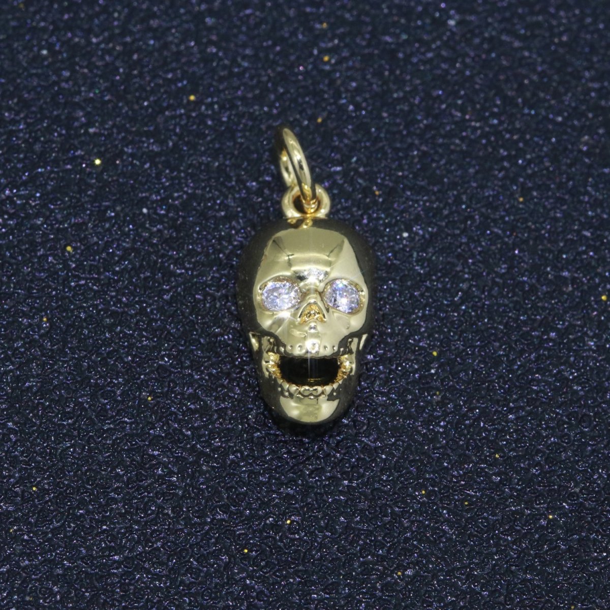 Gold Skull Charm, Skull Pendant, 3D Skull Pendant Gold Filled Charm, Pewter, Silver Black Gun Metal Charm Bracelet Necklace for halloween M-508 - M-510