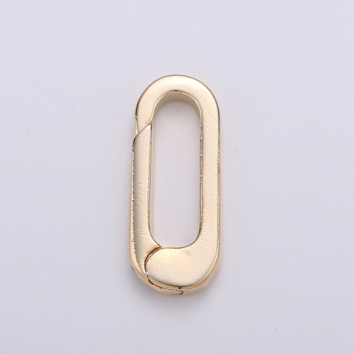Gold Small Push Gate Oval Clasp, Spring gate Clasp, 19x8mm WHOLESALE Supply L-006 - DLUXCA