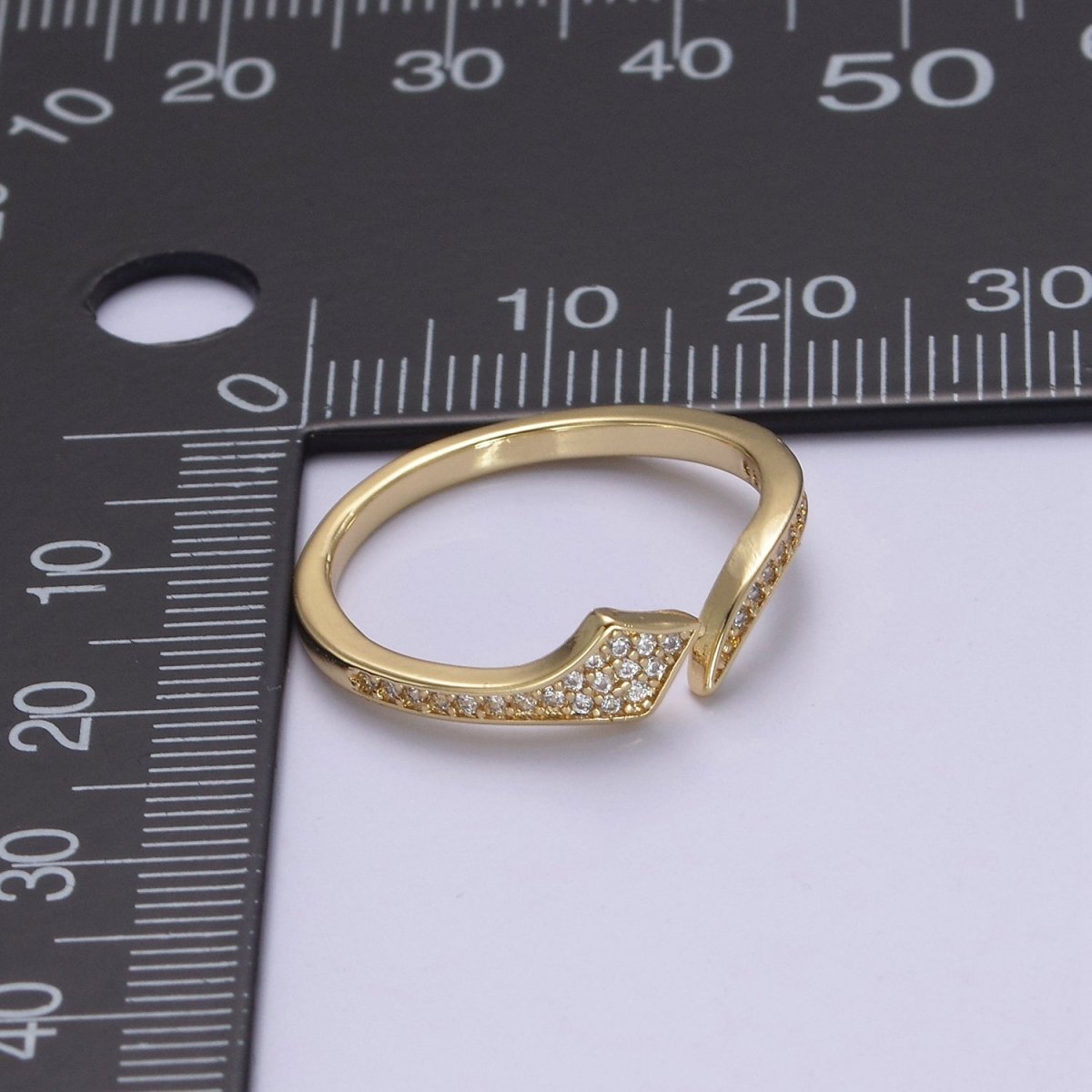 Gold snake ring, Cubic snake ring, Adjustable CZ serpent ring, Delicate Gold minimalist jewelry Open Adjustable Ring S-367