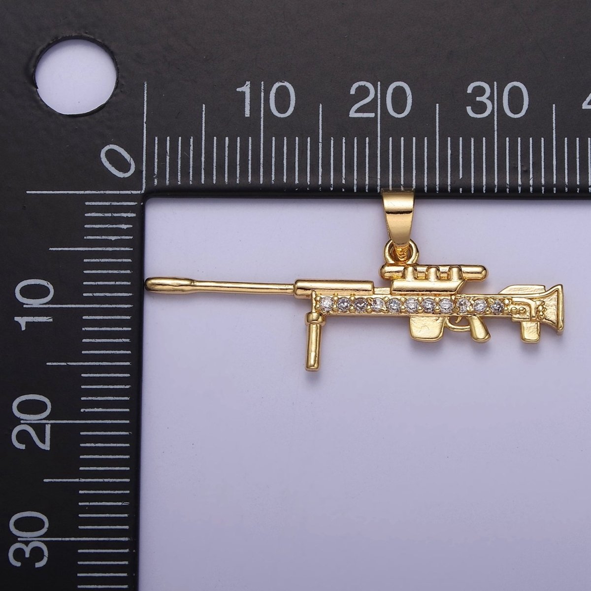 Gold Sniper Gun Rifle Pendants J-443 - DLUXCA