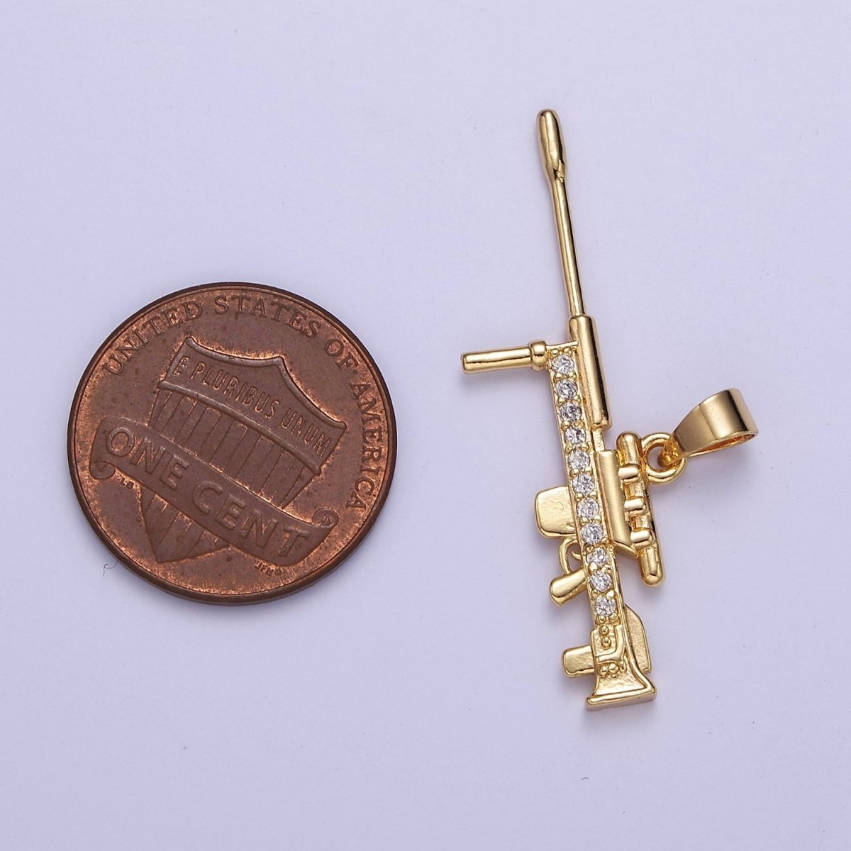 Gold Sniper Gun Rifle Pendants J-443 - DLUXCA
