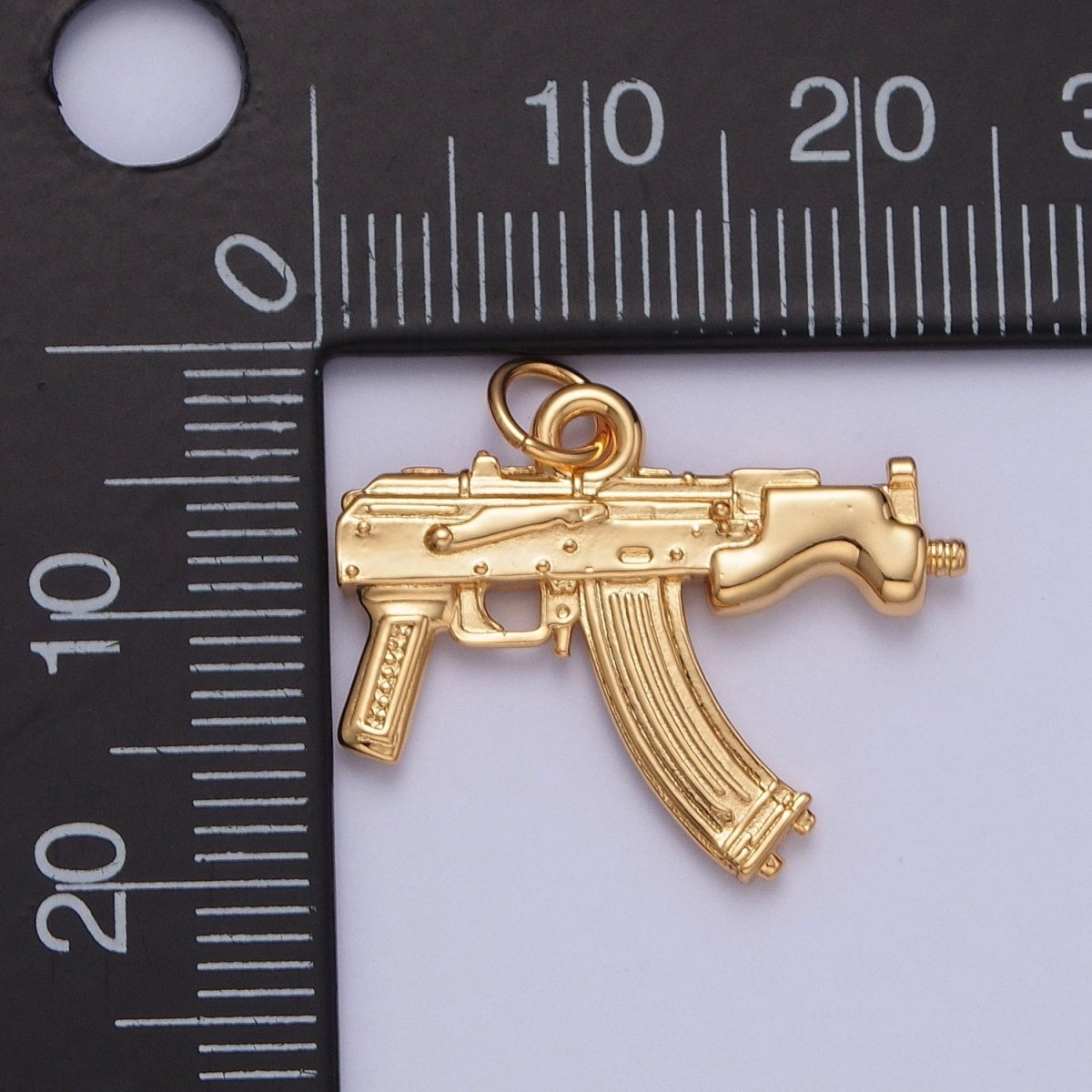 Gold SP89 Semi-Auto Pistol Gun Weapon Charm | X-147 - DLUXCA