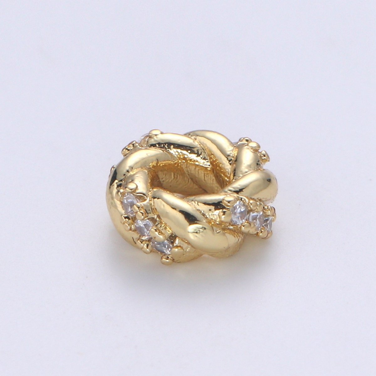 Gold Spacer Beads, for DIY Beaded Bracelet Jewelry Micro Pave Cz Charms Rondell Bead Spacer Bead Size 7mm Bead B-506