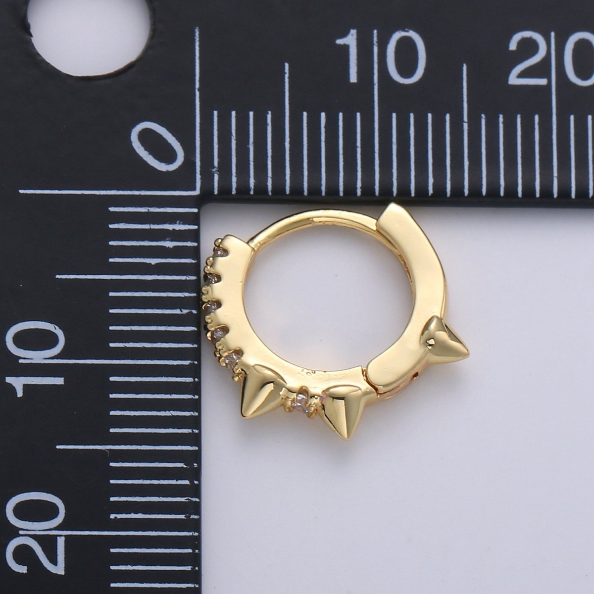Gold Spike hoops, Tiny Spike Earrings, hoop spike earrings, mini hoops, mini earrings, minimalist earrings, huggie hoops, Dainty hoops P-050