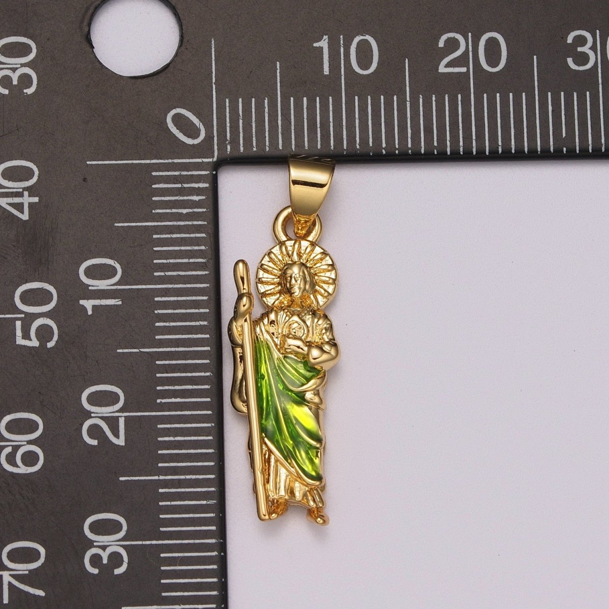 Gold St Jude Pendant San Judas Tadeo Medalla Charm medallion Patron Saint of Hopeless Cause Rosary Necklace Jewelry Supply N-1403 N-549