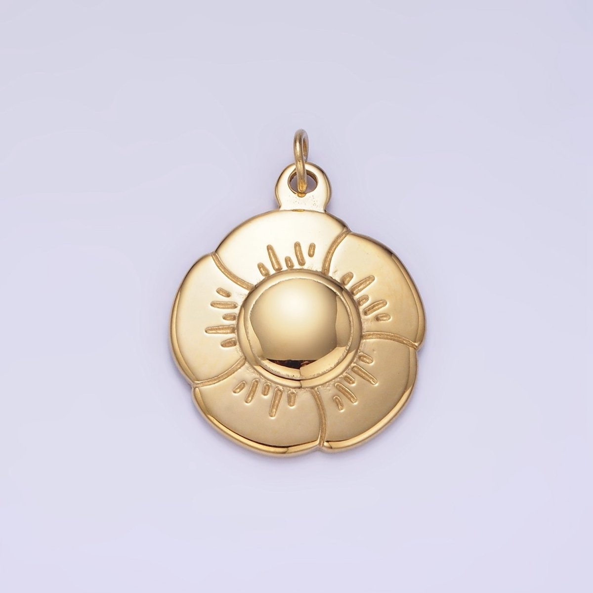 Gold Stainless Steel 16mm Hibiscus Flower Charm Minimalist Floral Charm | P932 - DLUXCA