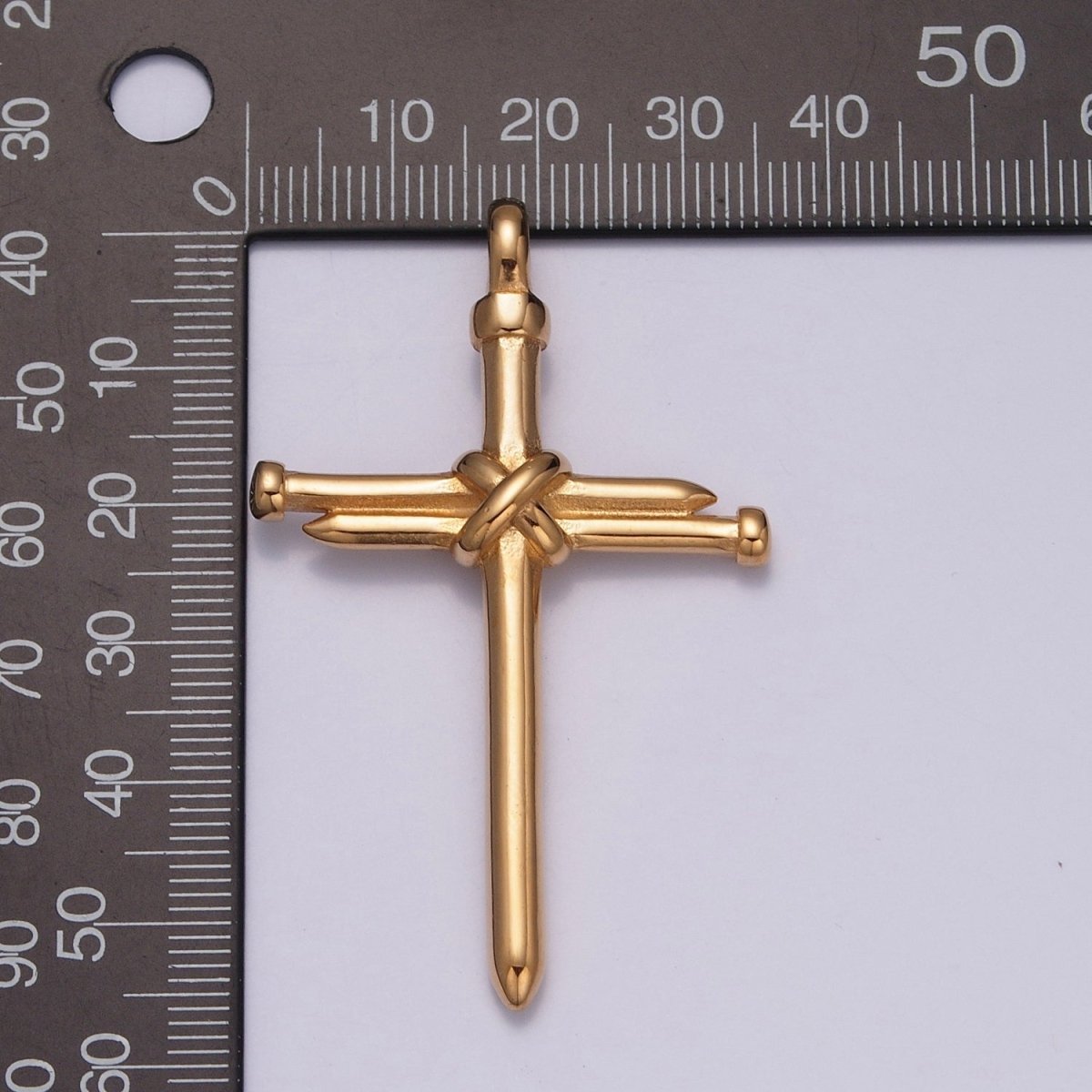 Gold Stainless Steel Nail Cross Necklace Pendant for Men Jewelry X-641 X-642