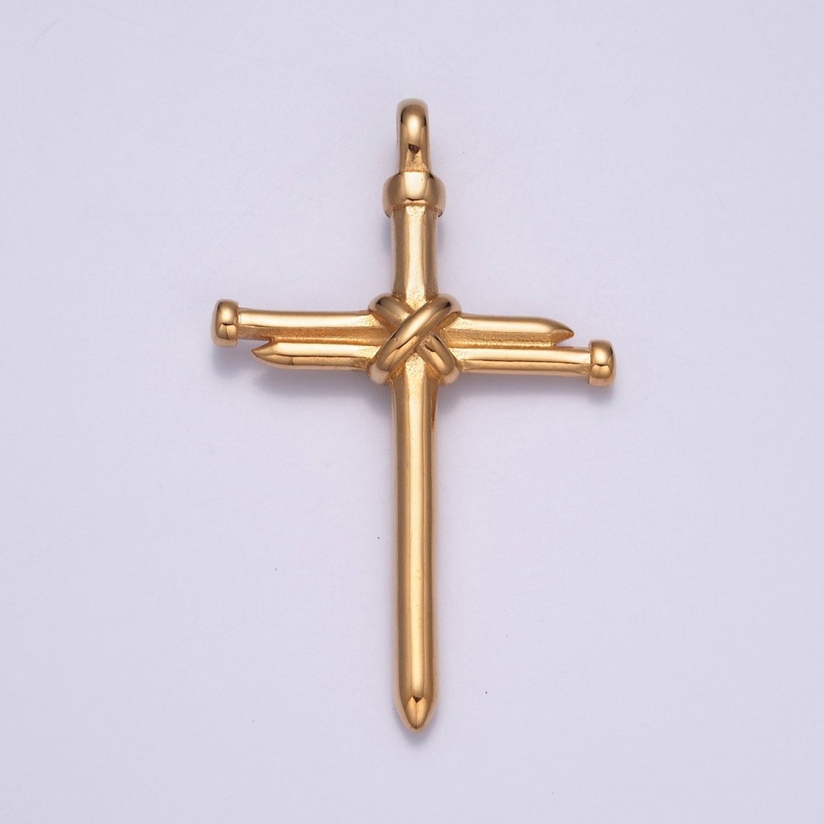 Gold Stainless Steel Nail Cross Necklace Pendant for Men Jewelry X-641 X-642