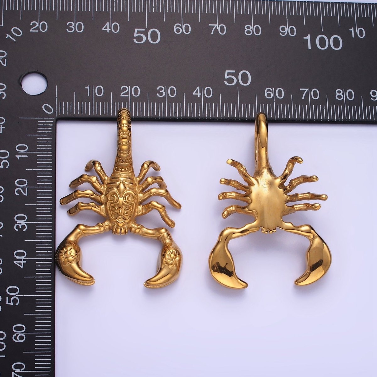 Gold Stainless Steel Scorpio Scorpion Animal Pendant P-1373 - DLUXCA