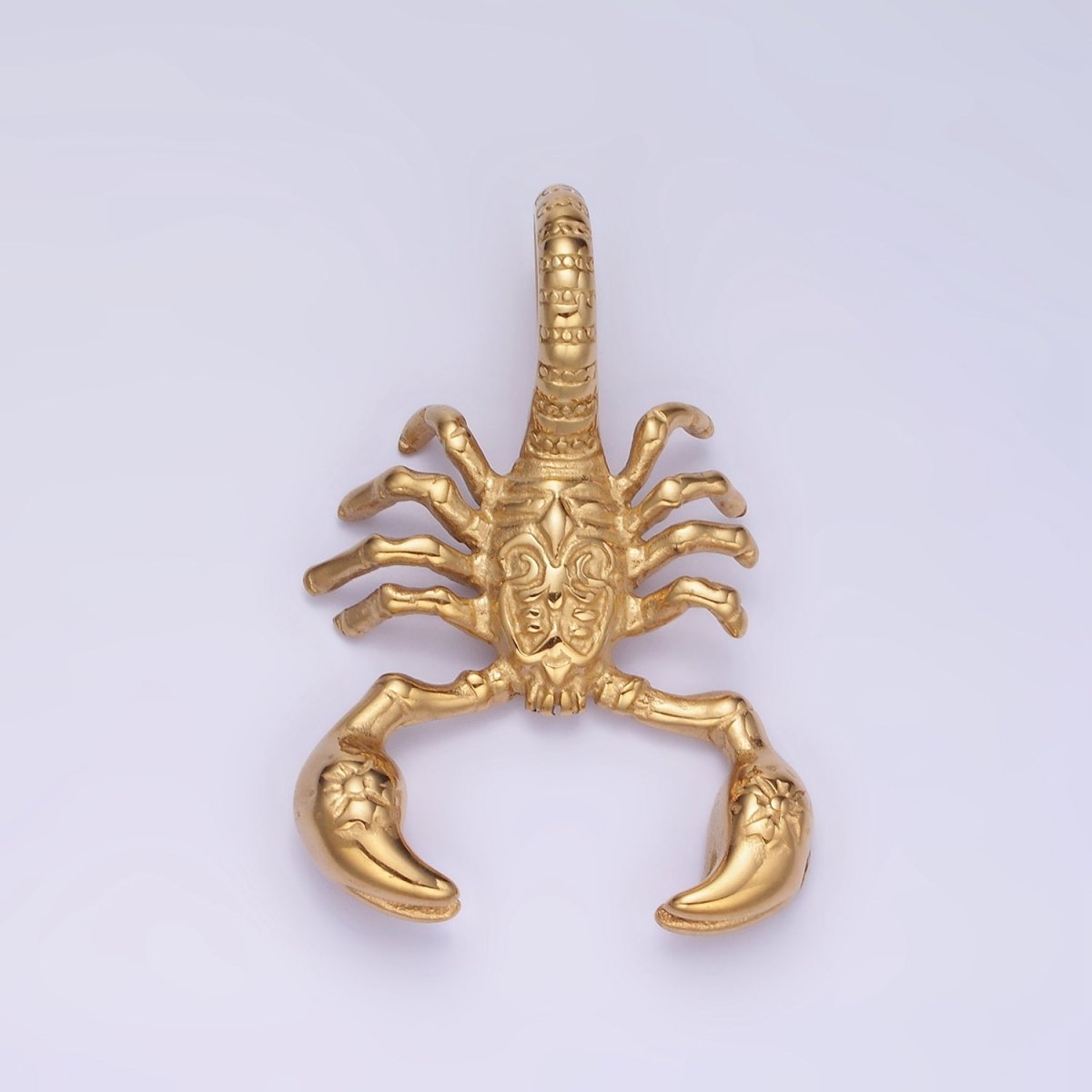 Gold Stainless Steel Scorpio Scorpion Animal Pendant P-1373 - DLUXCA