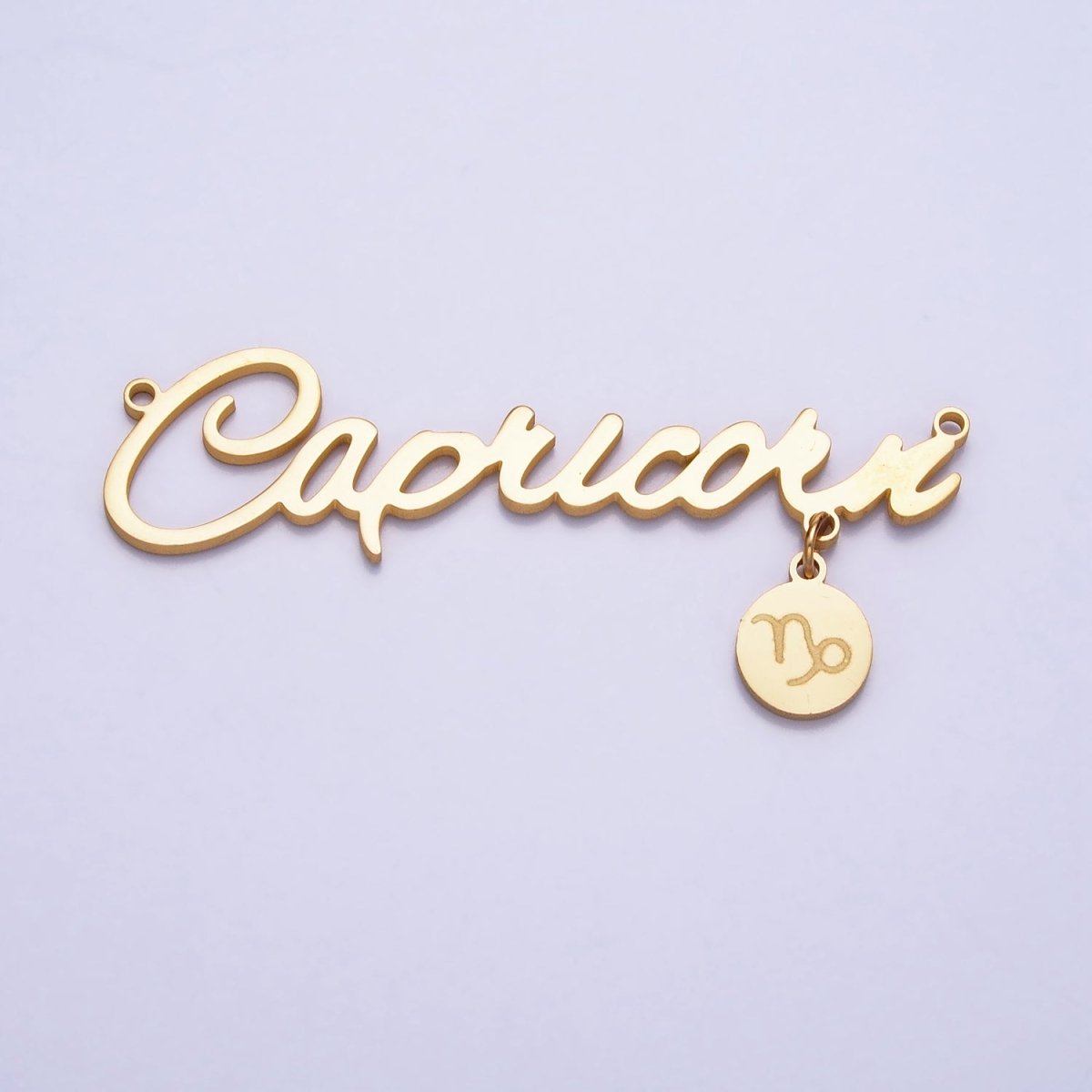Gold Stainless Steel Zodiac Astrology Cursive Font Mini Symbol Connector Personalized Jewelry Making | A-A1379-A-A1384