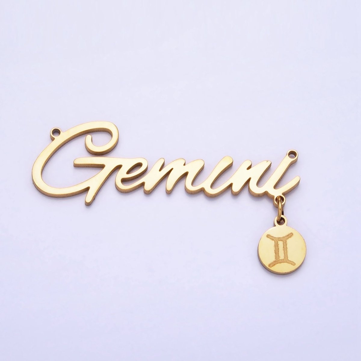 Gold Stainless Steel Zodiac Astrology Cursive Font Mini Symbol Connector Personalized Jewelry Making | A-A1379-A-A1384