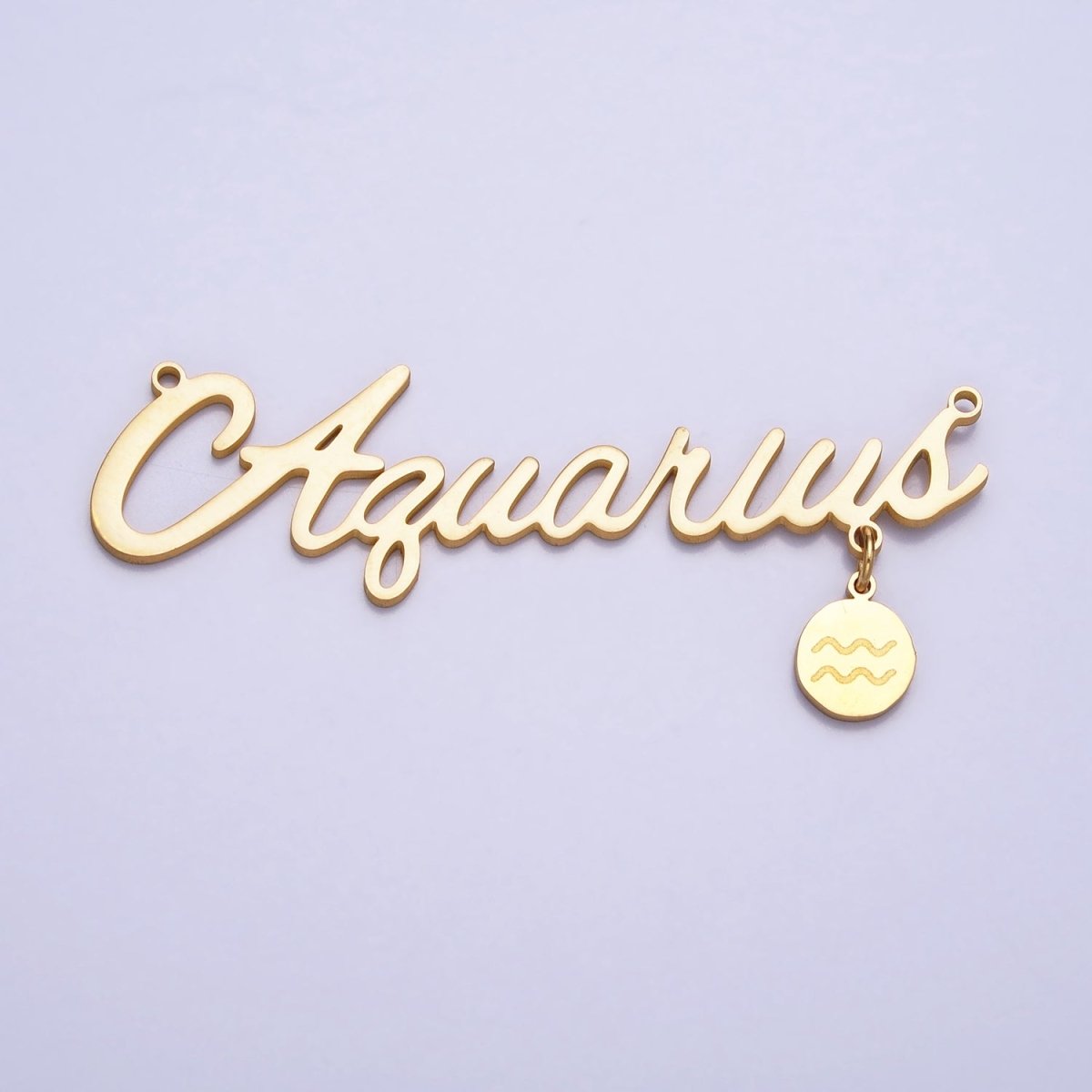 Gold Stainless Steel Zodiac Astrology Cursive Font Mini Symbol Connector Personalized Jewelry Making | A-A1379-A-A1384