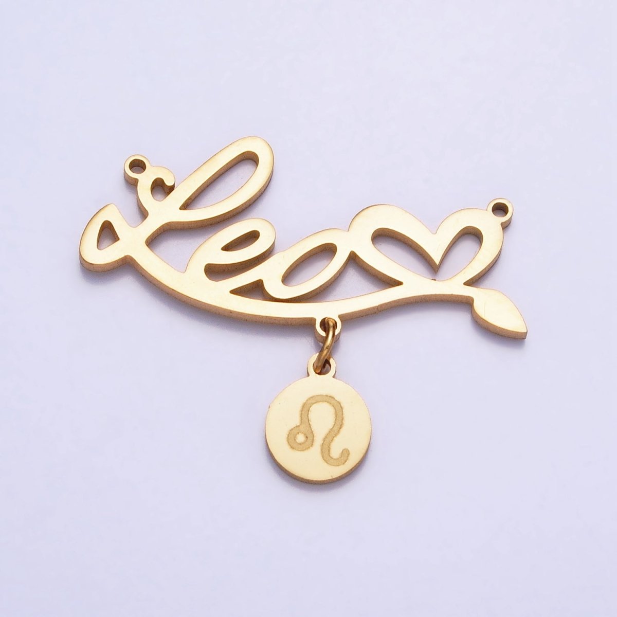Gold Stainless Steel Zodiac Astrology Cursive Font Mini Symbol Connector Personalized Jewelry Making | A-A1379-A-A1384