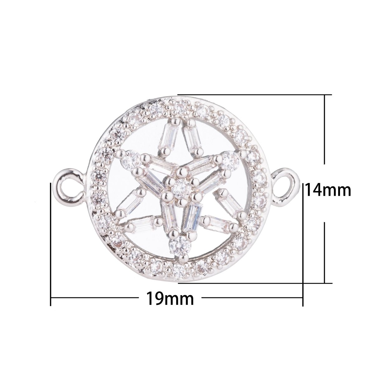 Gold Star, Celestial, Starry, DIY Handcrafted Ladies Gift, Cubic Zirconia Bracelet Charm, Necklace Pendant, Findings for Jewelry Making,  F-156