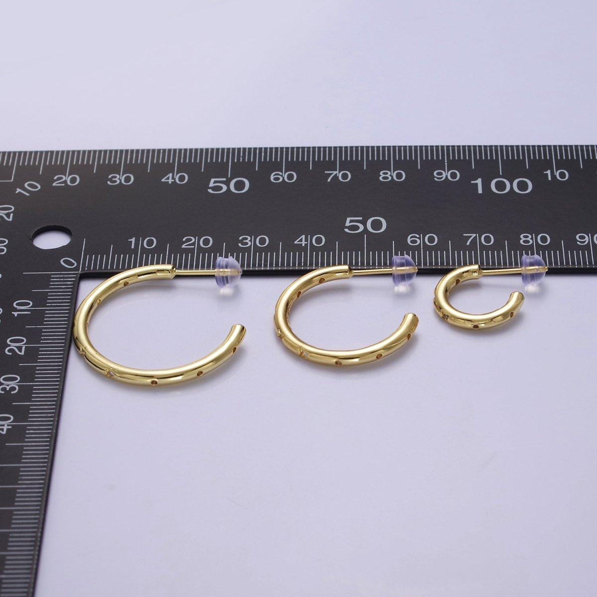 Gold Star Hoop Earring Cz Star Earring Celestial Starburst Everyday Jewelry V-167 V-168 V-169