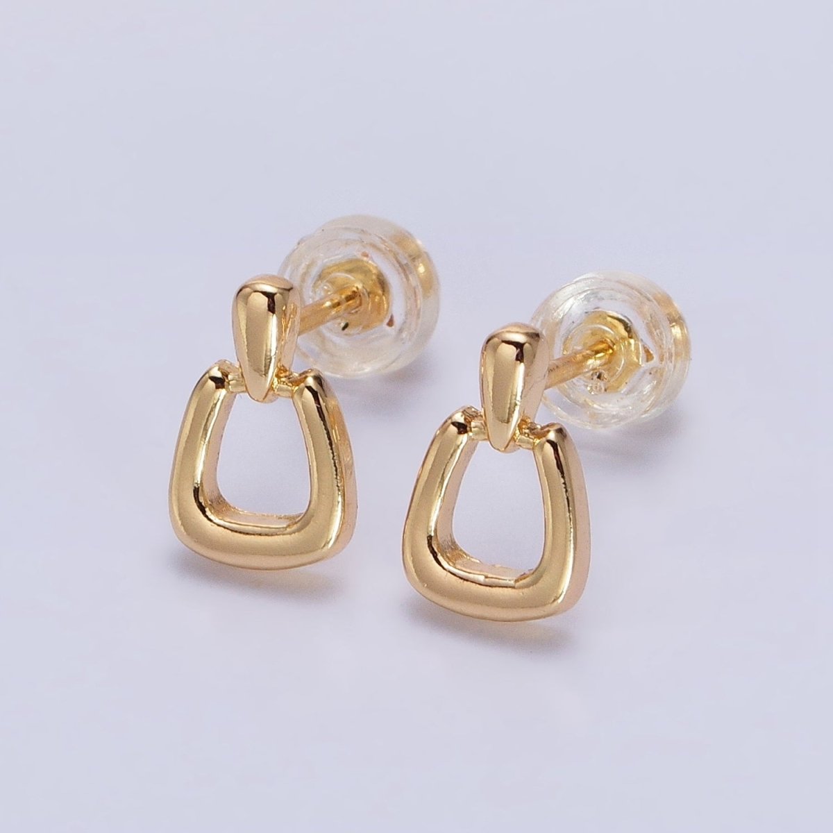 Gold Stud Horseshoe Earrings, Silver Lucky Horseshoe Earring AB611 AB612