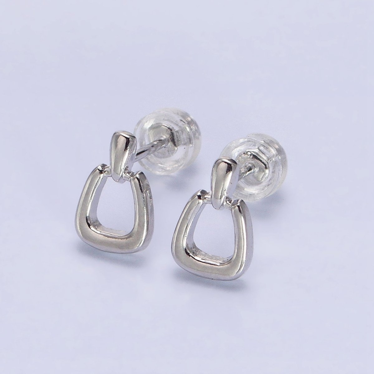 Gold Stud Horseshoe Earrings, Silver Lucky Horseshoe Earring AB611 AB612