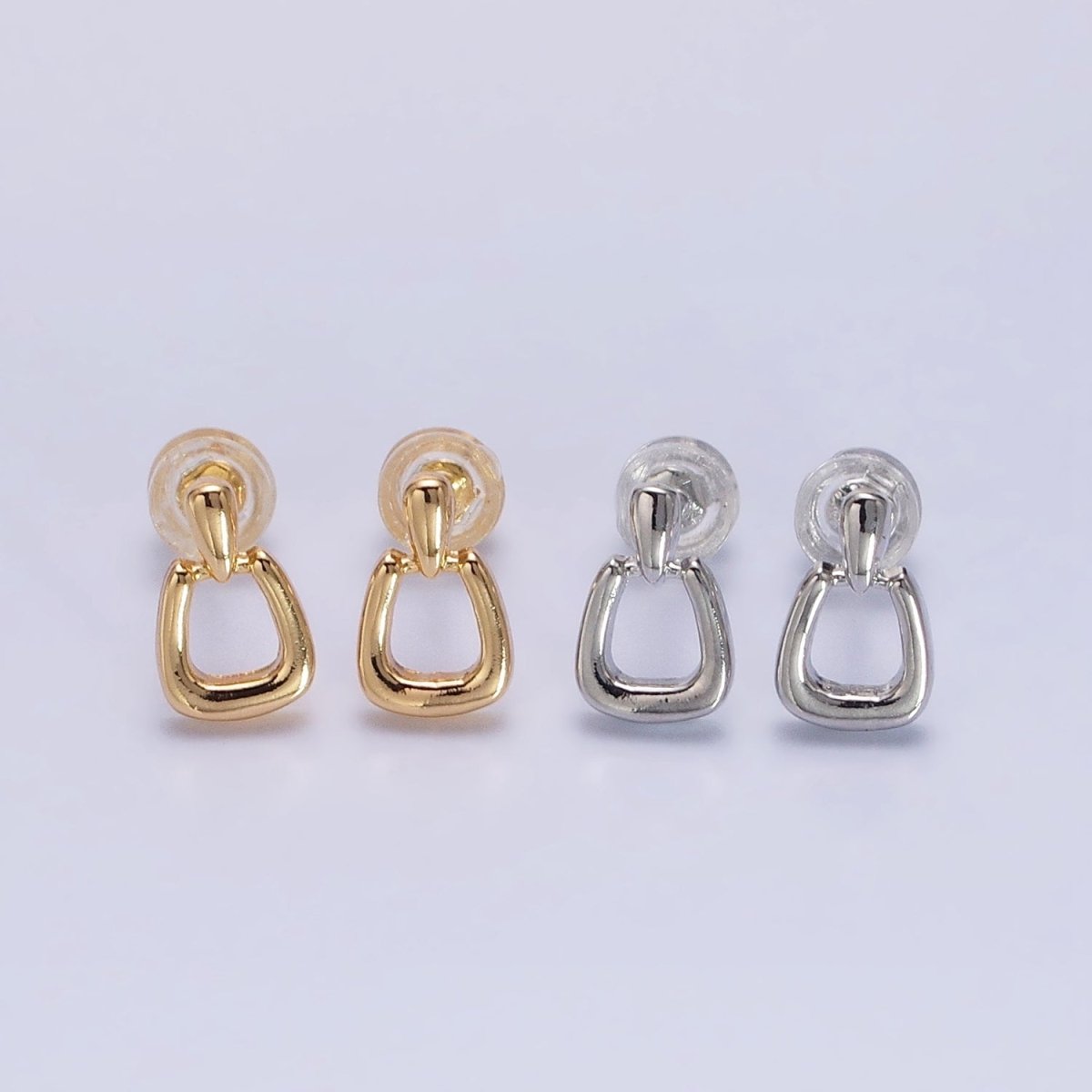 Gold Stud Horseshoe Earrings, Silver Lucky Horseshoe Earring AB611 AB612