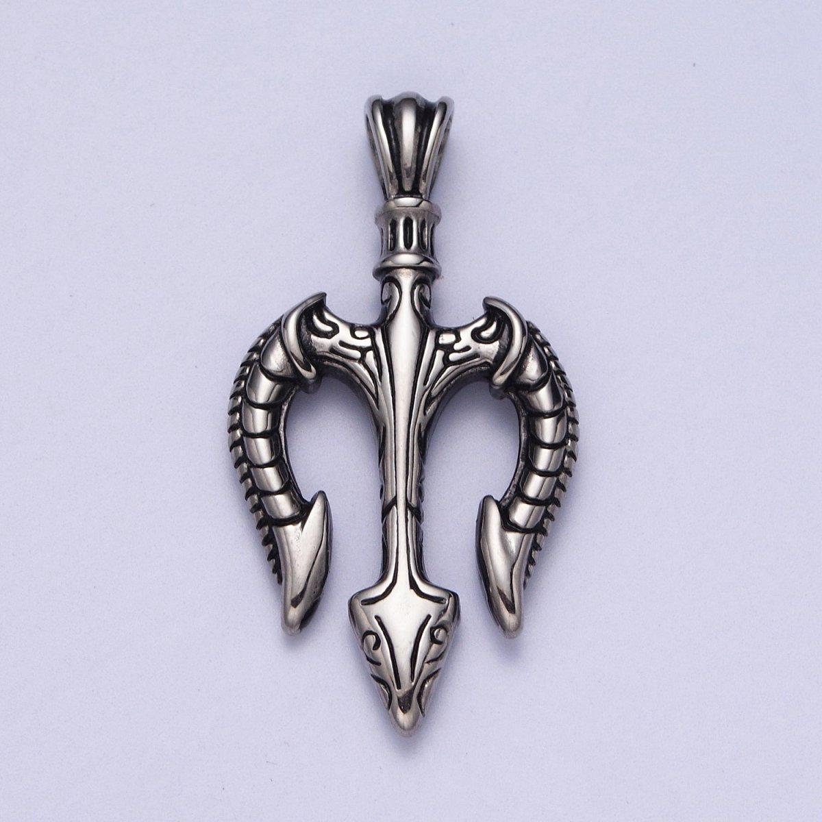 Gold Trident pendant Stainless Steel charm Neptune's necklace Pendant God of Sea Pendant Greek mythology Inspired for Men Jewelry J-342