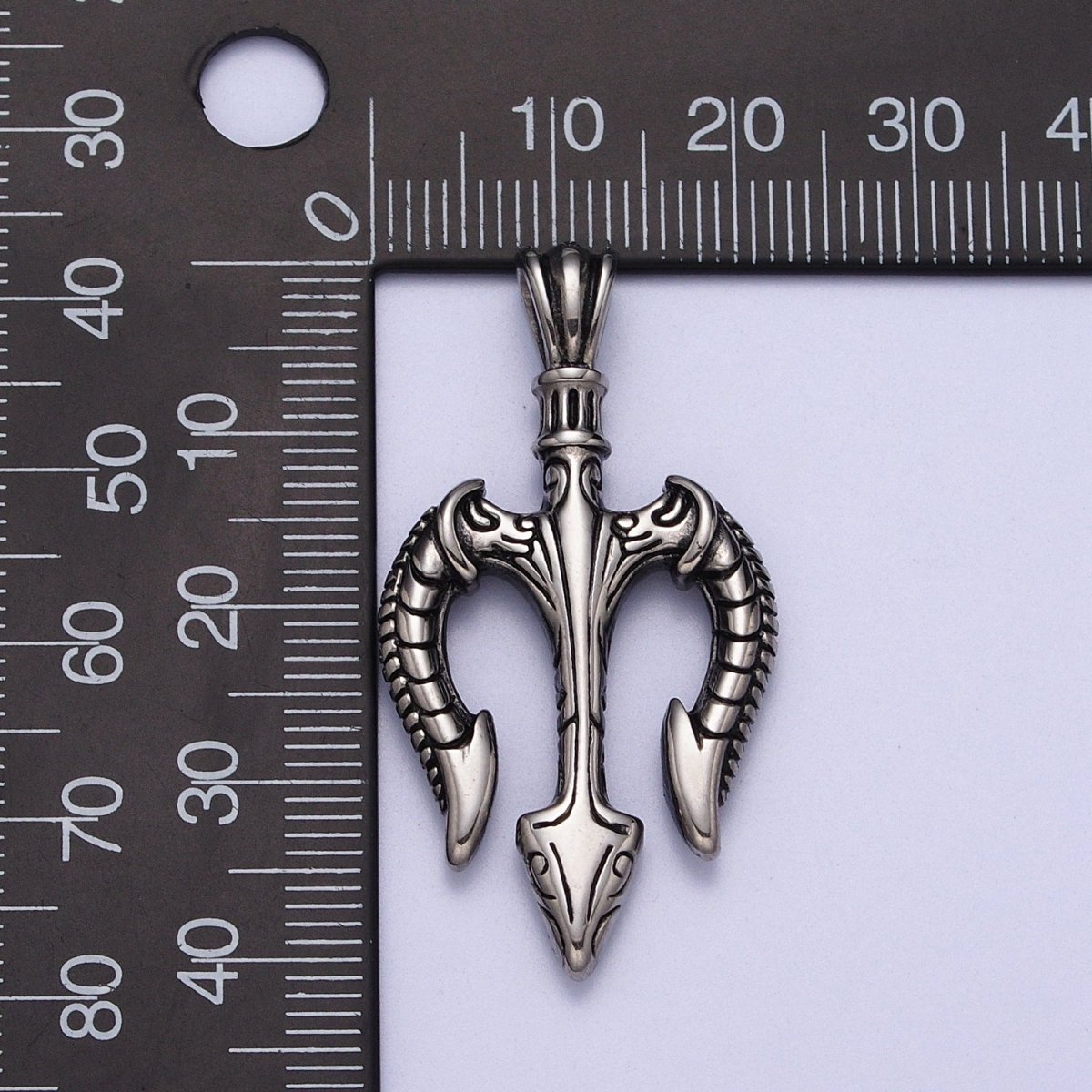 Gold Trident pendant Stainless Steel charm Neptune's necklace Pendant God of Sea Pendant Greek mythology Inspired for Men Jewelry J-342