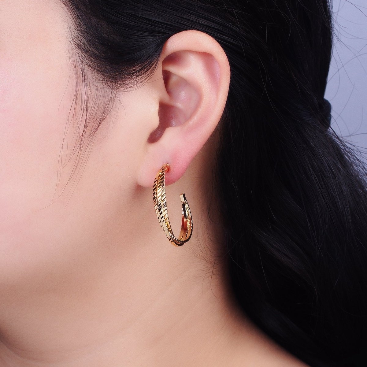 Gold Twisted Snake Hoop Earring Silver Hoops Gold Modern Earrings AB930 AB937