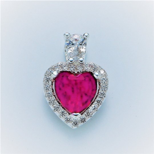 Gold Vermeil Heart Charm Cubic Heart Gem Pendant Micro Pave Love Charm Solitaire Heart Charm for Necklace Earring Bracelet Component SL-221 SL-222 SL-223 SL-224 SL-225 SL-226 SL-244