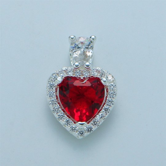 Gold Vermeil Heart Charm Cubic Heart Gem Pendant Micro Pave Love Charm Solitaire Heart Charm for Necklace Earring Bracelet Component SL-221 SL-222 SL-223 SL-224 SL-225 SL-226 SL-244
