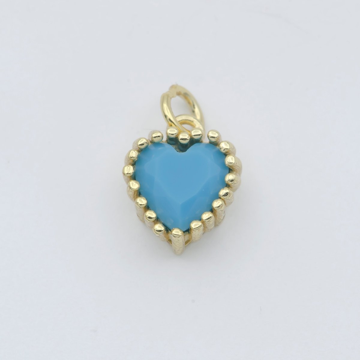 Gold Vermeil Heart CZ Charm - Birthstone add on charm cubic zirconia for Birthday Personalized jewelry SL-255~SL-266