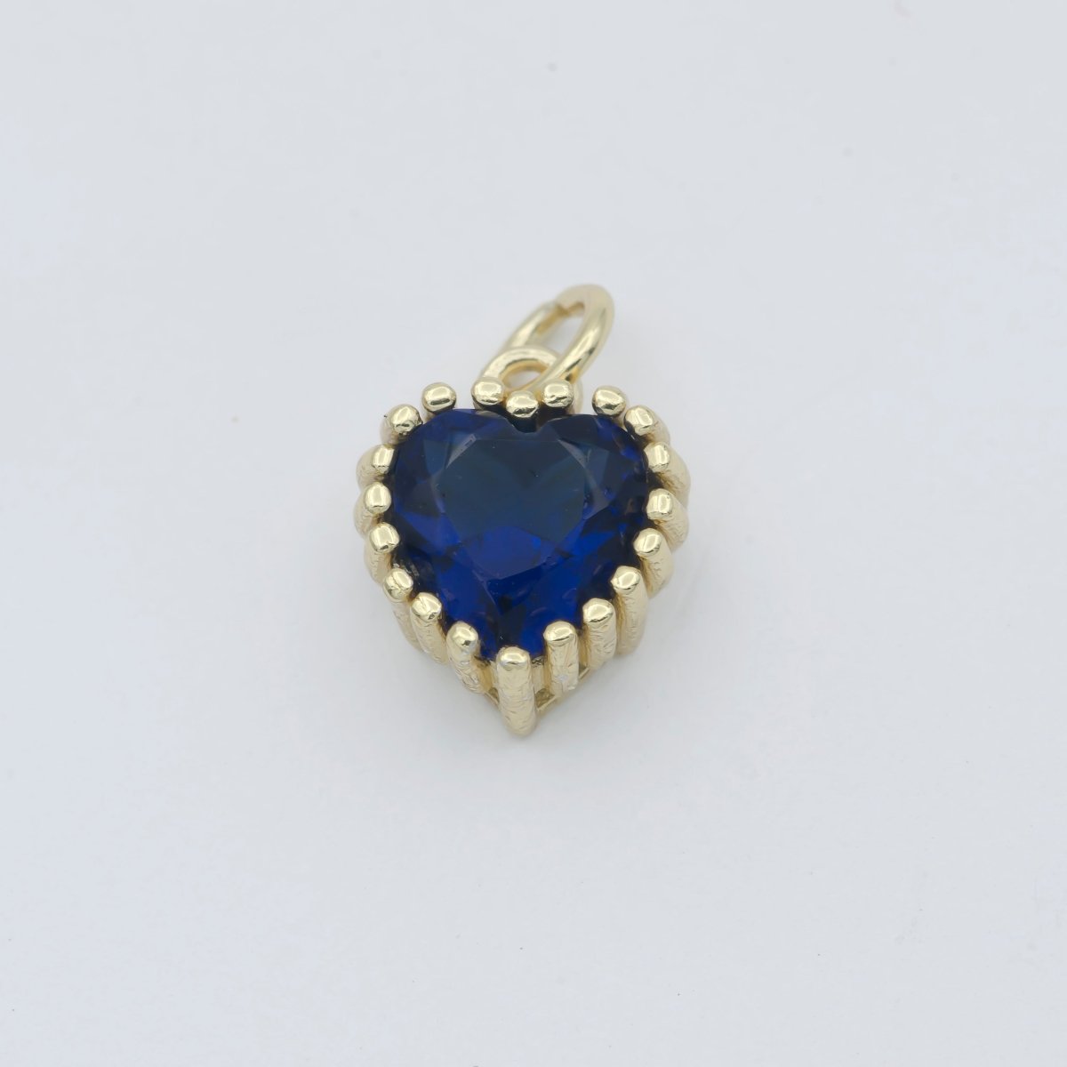 Gold Vermeil Heart CZ Charm - Birthstone add on charm cubic zirconia for Birthday Personalized jewelry SL-255~SL-266