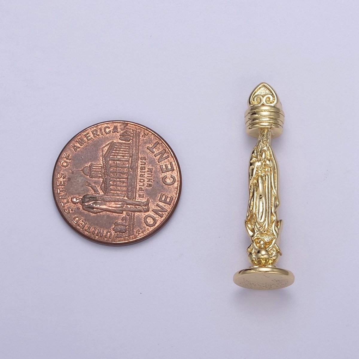 Gold Virgin Mary statue Charm Religious praying Pendant for Necklace rosary Figurine Catholic Jewelry N-628 - DLUXCA