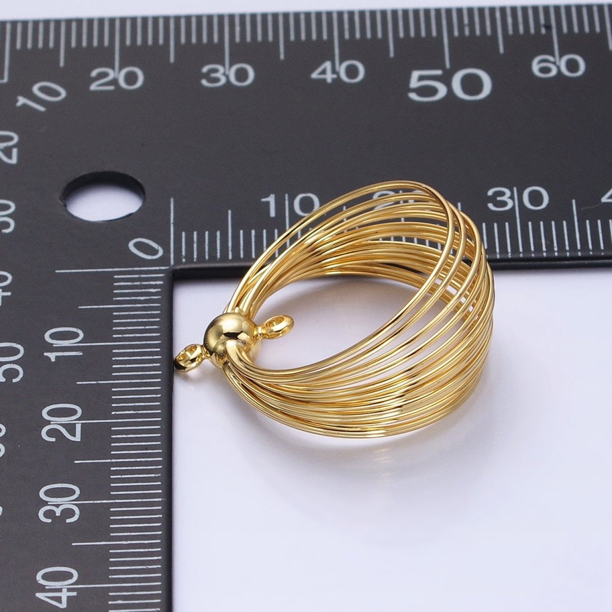Gold Wire Round Layer Charm for Necklace Earring Component Jewelry Making Z-171 Z-172
