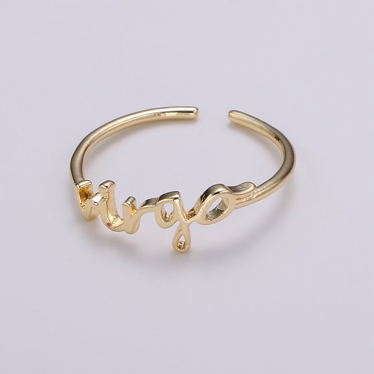 Gold Zodiac Ring Words Gold Ring, Astrology Horoscope Ring Birthday Personalized Gift Open Adjustable Ring for Stacking Ring Midi Ring R-422-R-433