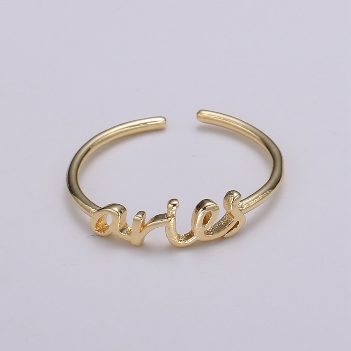 Gold Zodiac Ring Words Gold Ring, Astrology Horoscope Ring Birthday Personalized Gift Open Adjustable Ring for Stacking Ring Midi Ring R-422-R-433