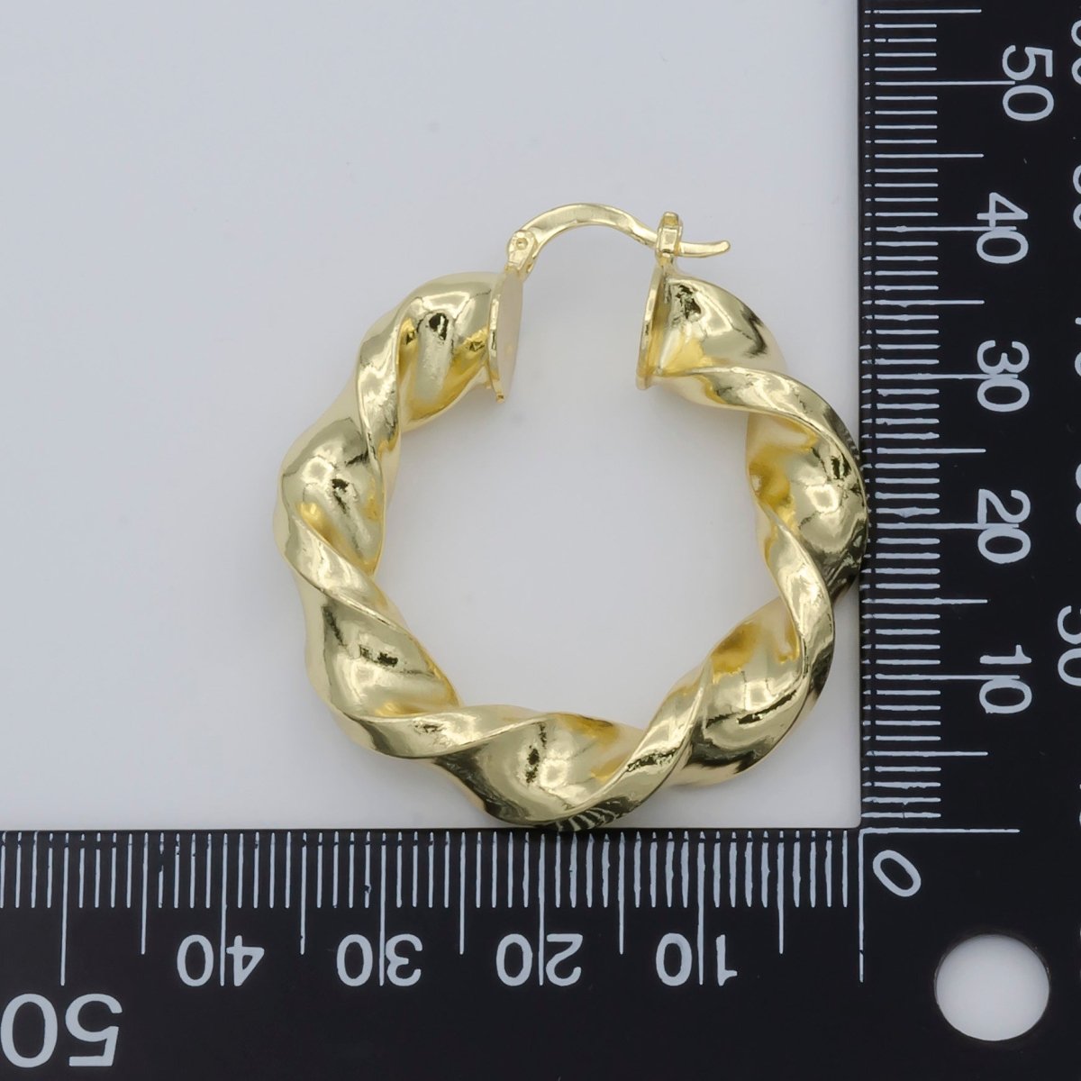 Golden Braid Circle Round Huggies Earrings, Plain Gold Filled Geometric Braid Shape Casual/Formal Daily Earring Jewelry P-108 - DLUXCA