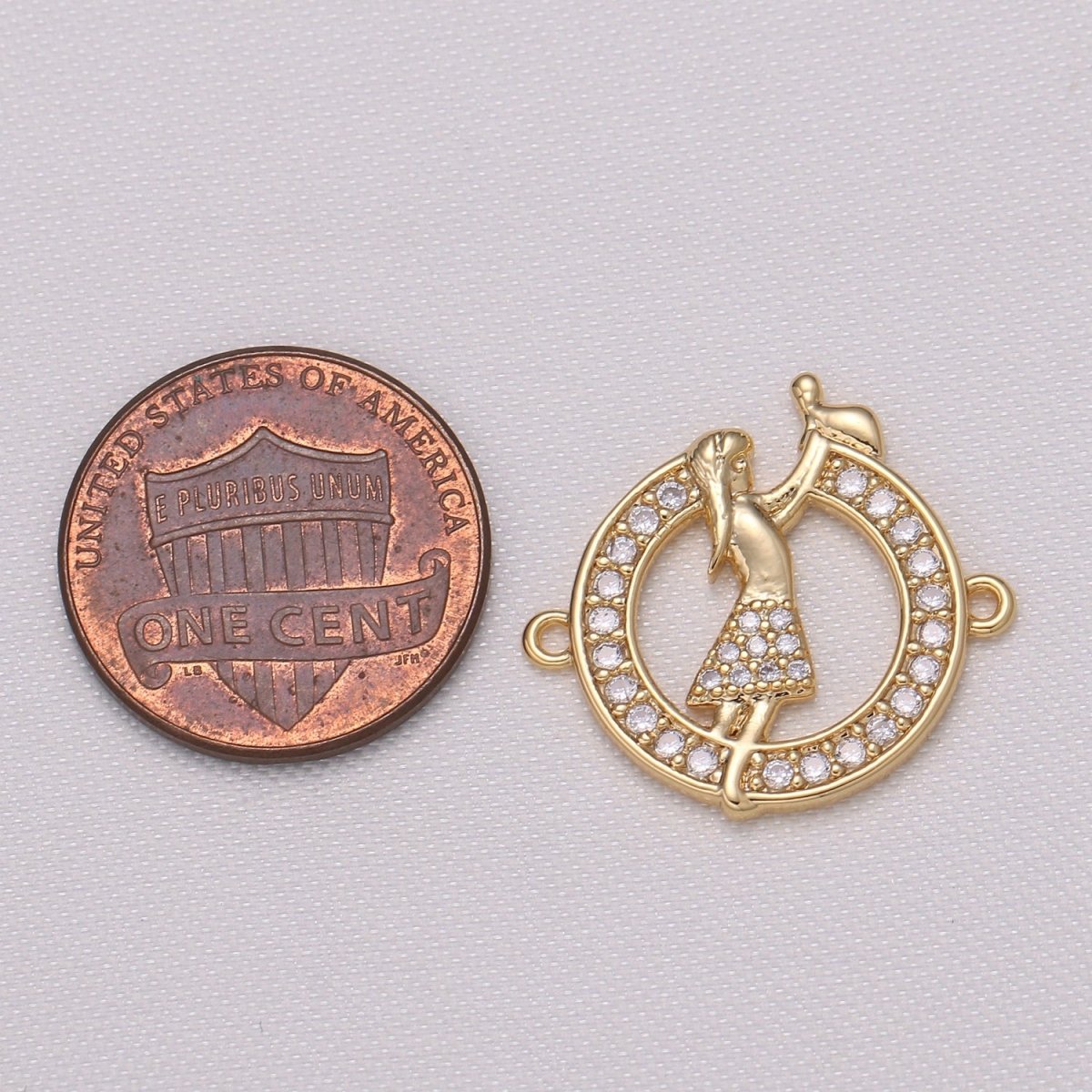 Golden Happy Girl Coin Connector CZ Human Girlfriend Happy Joyful Micro Pave Jewelry Supply Component GP-568 GP-574
