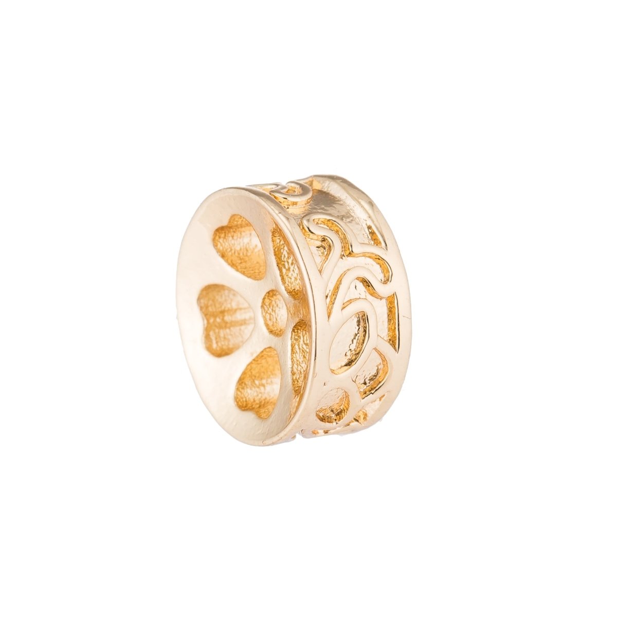 Golden Lotus Root Wheel Beads, Tiny Gold Filled Floral Jewelry Accessories Making Beads Supply B-124 - DLUXCA