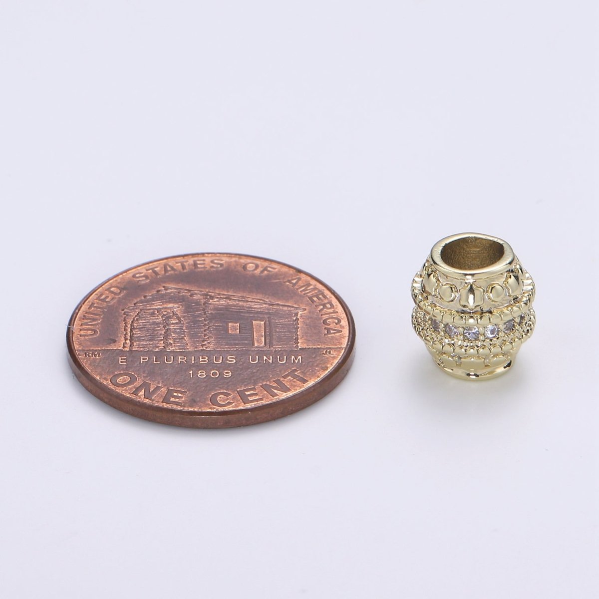 Golden Round Hive Shape Beads CZ Crystal Tiny Gold Filled Geometric Shape Jewelry Making Beads B-354 - DLUXCA