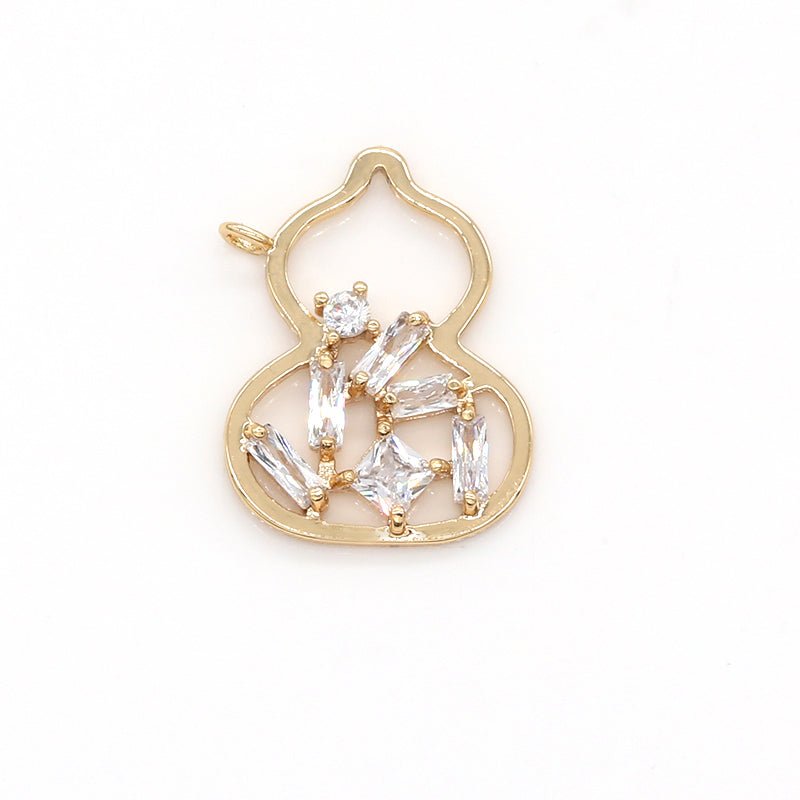 Golden Taj Mahal Frame with Crystal, CZ Religious Frame Symbol Charm Pendant GP-645