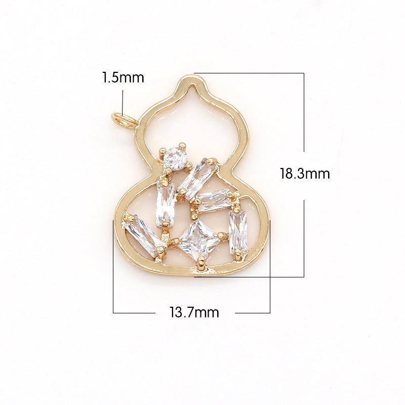 Golden Taj Mahal Frame with Crystal, CZ Religious Frame Symbol Charm Pendant GP-645