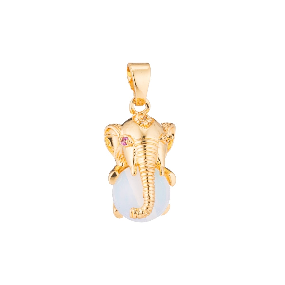 Gold/Rose Gold/Silver Baby Elephant Trunk Nature Ball Circus Jungle DIY Cubic Zirconia Necklace H-208 H-311