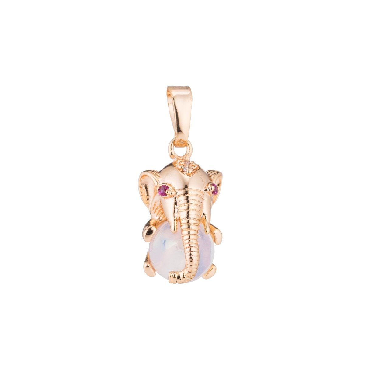 Gold/Rose Gold/Silver Baby Elephant Trunk Nature Ball Circus Jungle DIY Cubic Zirconia Necklace H-208 H-311