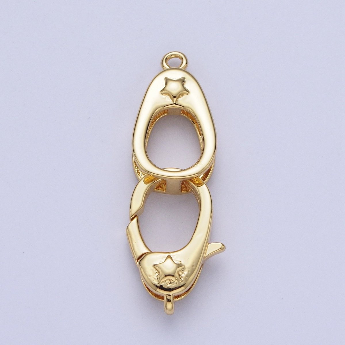 Gold/Silver Star Embossed Lobster Claw Clasps with Clasps Enhancer DIY Jewelry Supply L-866 L-867