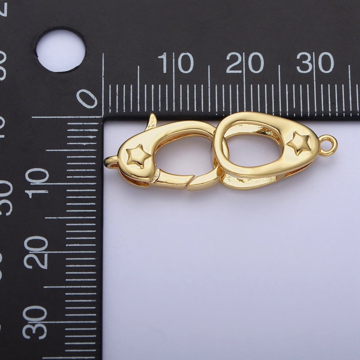 Gold/Silver Star Embossed Lobster Claw Clasps with Clasps Enhancer DIY Jewelry Supply L-866 L-867