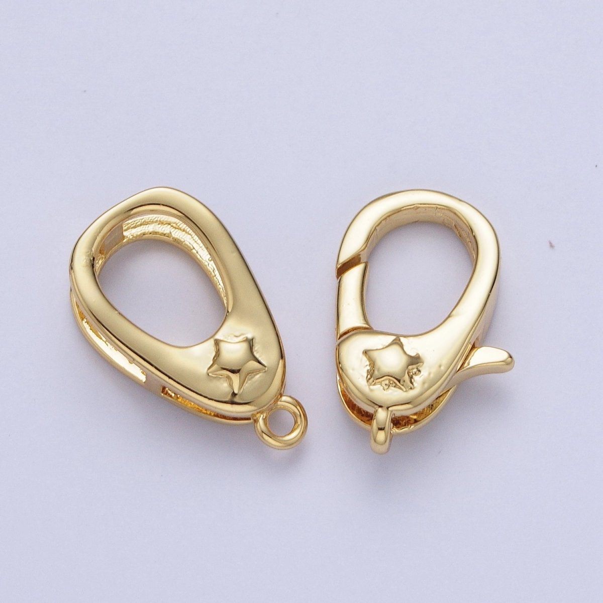 Gold/Silver Star Embossed Lobster Claw Clasps with Clasps Enhancer DIY Jewelry Supply L-866 L-867