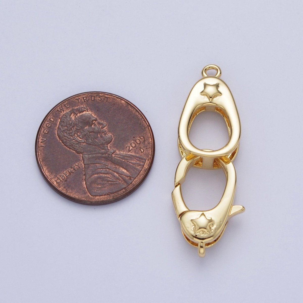 Gold/Silver Star Embossed Lobster Claw Clasps with Clasps Enhancer DIY Jewelry Supply L-866 L-867