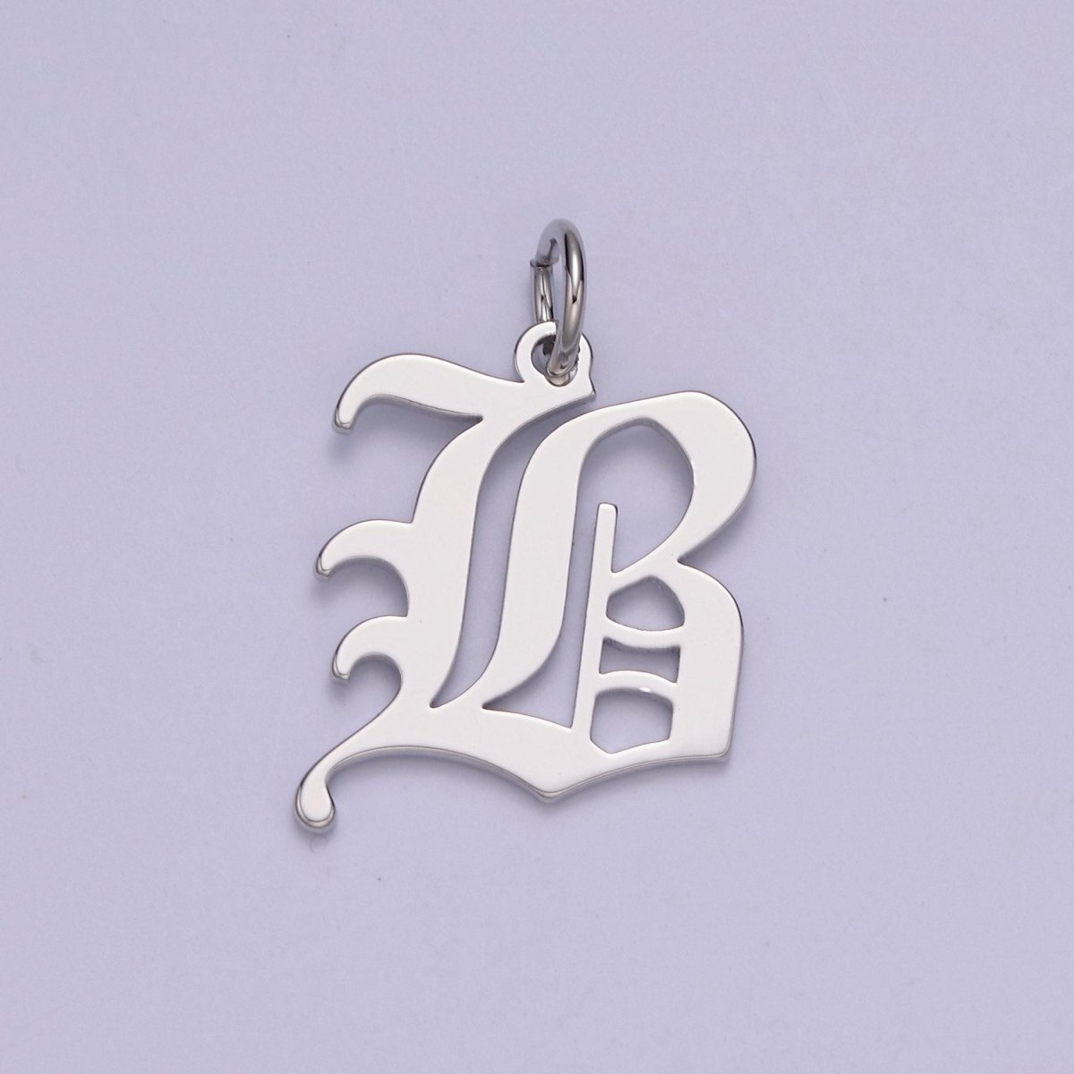 Gothic Letter Charm, Alphabet Charm, Silver Letter Charm, 26 Letters Initial Charms Old English Letter Pendant W-028~W-054 - DLUXCA