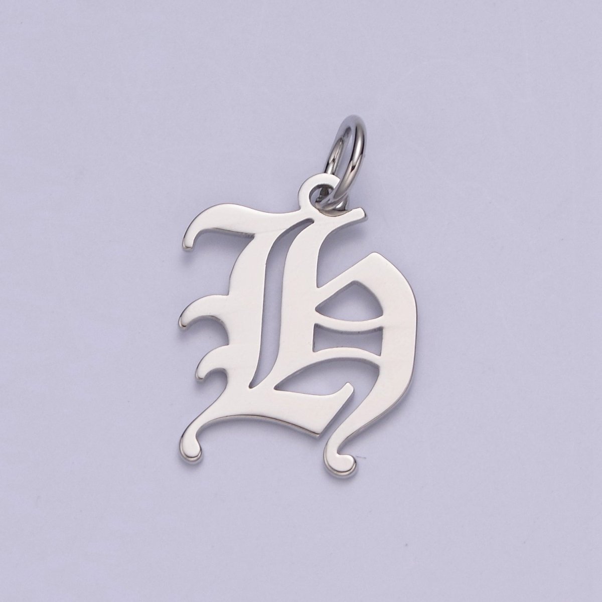 Gothic Letter Charm, Alphabet Charm, Silver Letter Charm, 26 Letters Initial Charms Old English Letter Pendant W-028~W-054 - DLUXCA