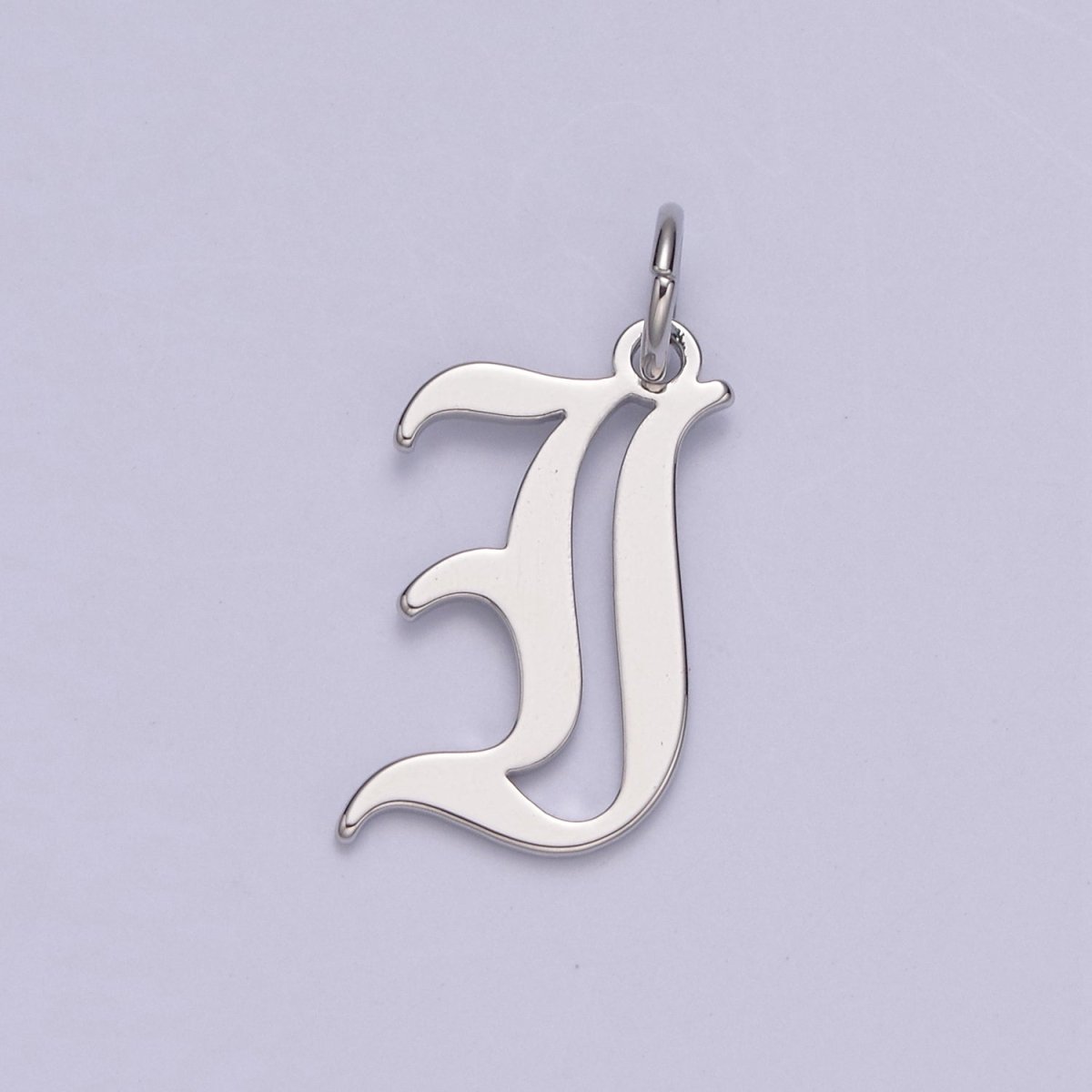 Gothic Letter Charm, Alphabet Charm, Silver Letter Charm, 26 Letters Initial Charms Old English Letter Pendant W-028~W-054 - DLUXCA